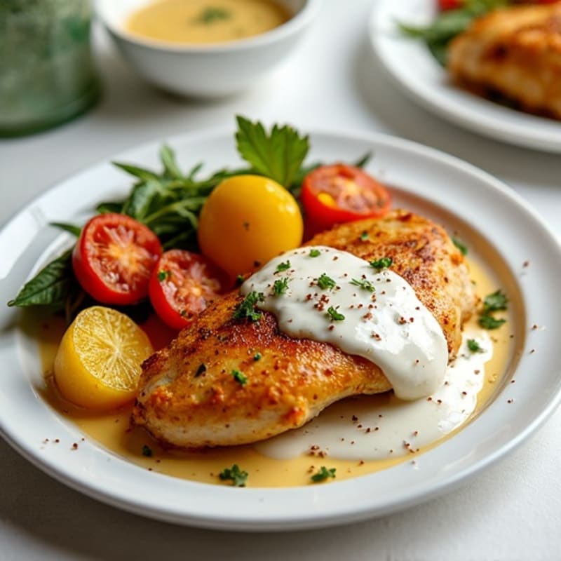 Creamy Spiced Chicken with Roasted Vegetables