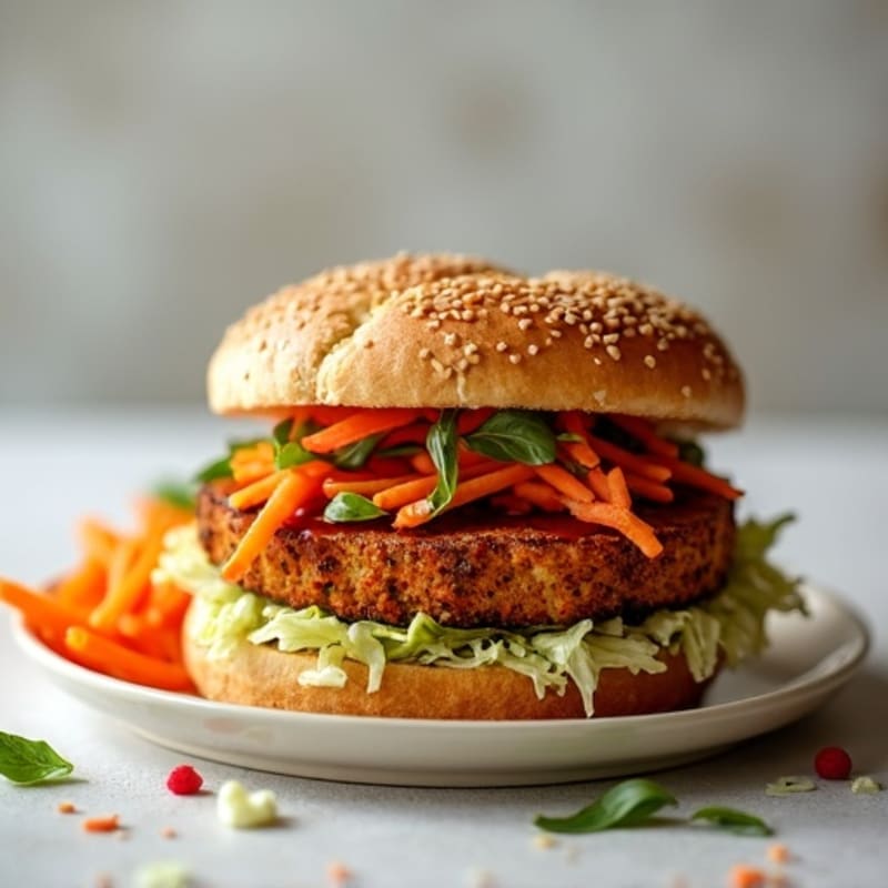 Smoky BBQ Tempeh Sandwich with Crunchy Slaw