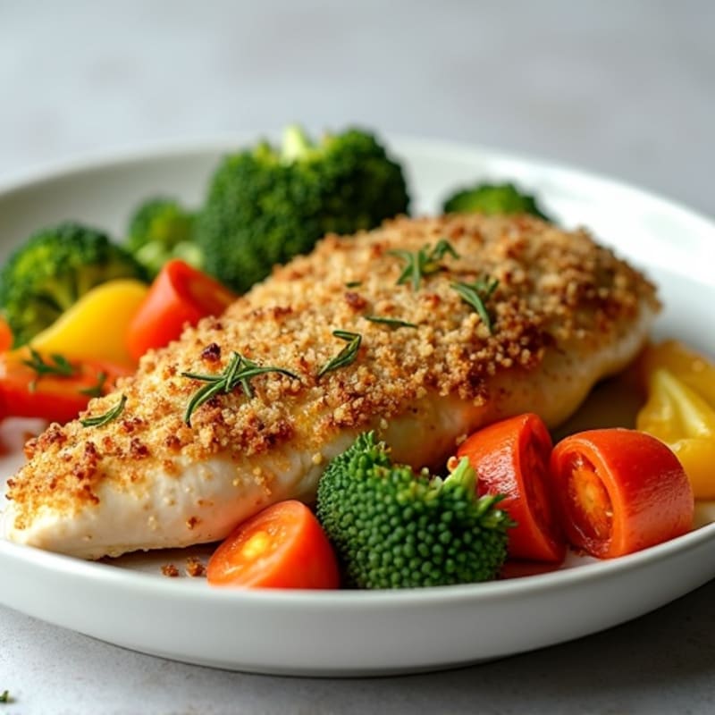 Herb-Crusted Baked Chicken with Roasted Vegetables
