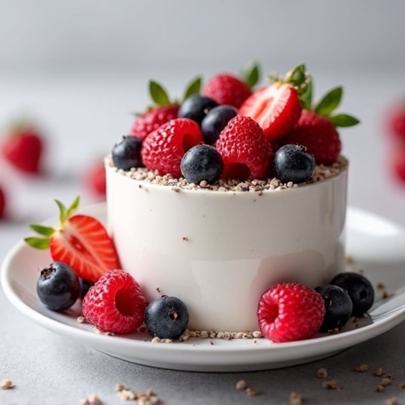 Silky Greek Yogurt Protein Mousse with Berries
