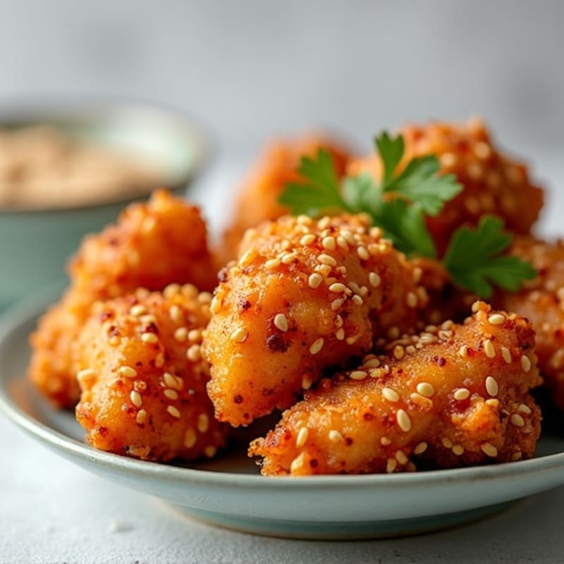 Crispy Baked Sweet and Spicy Sesame Chicken