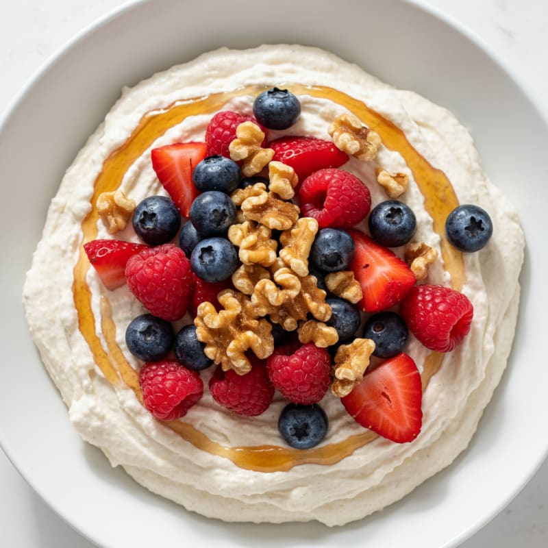 Greek Yogurt Protein Mousse with Mixed Berries