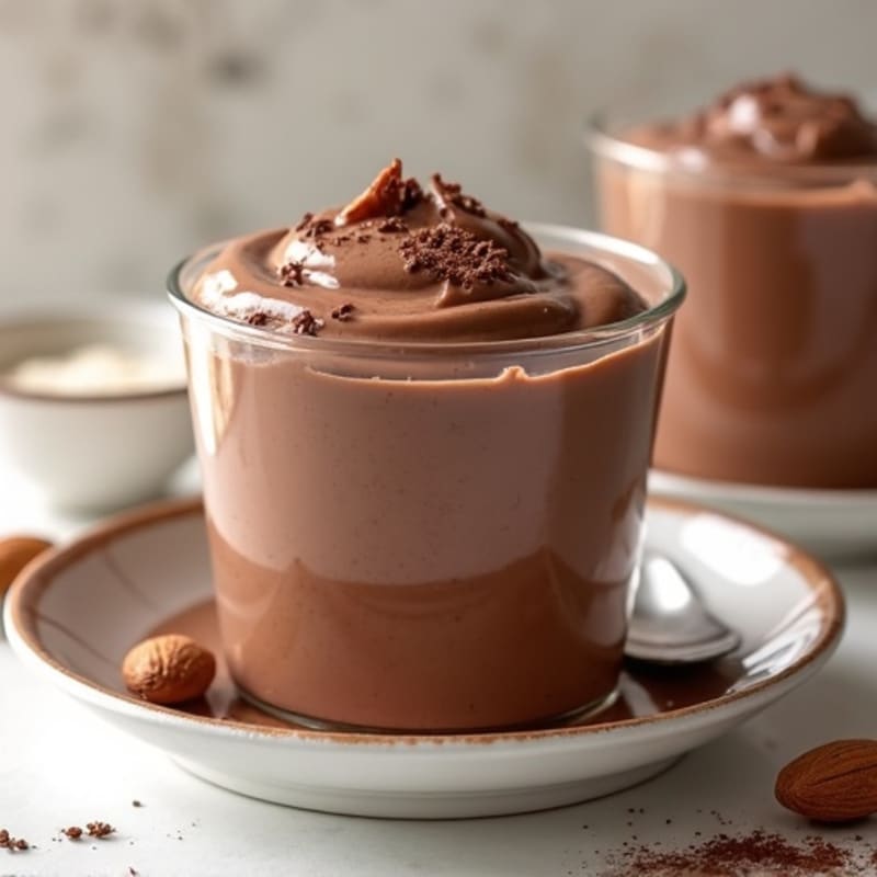 Silky Chocolate Protein Pudding with Almond Butter