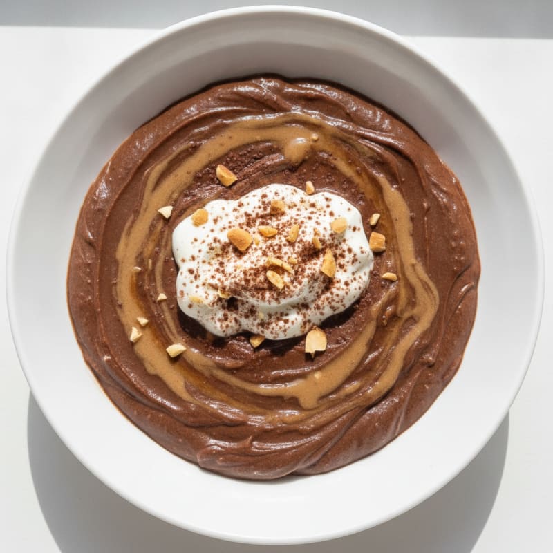 Silky Chocolate Protein Pudding with Almond Butter