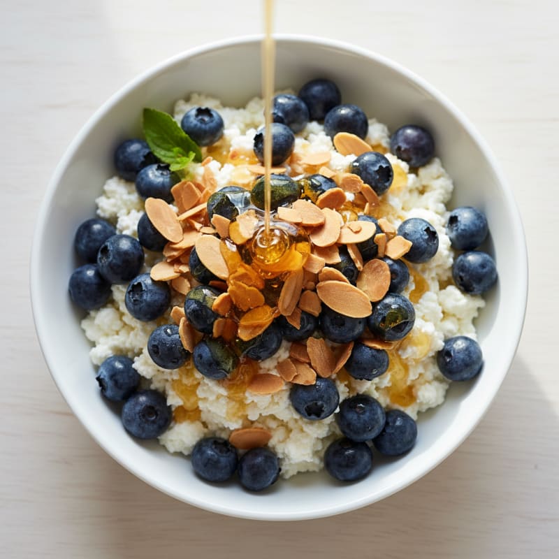 Cottage Cheese Berry Bowl with Almonds