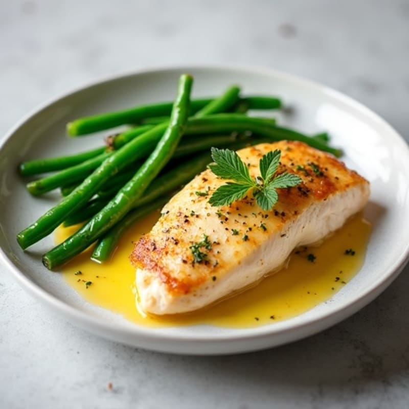 Lemon Herb Chicken Breast with Steamed Green Beans