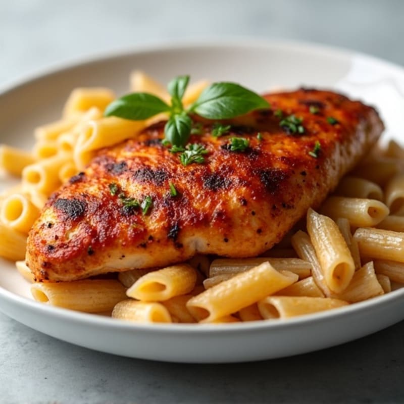 Spicy Blackened Chicken with Whole Wheat Pasta