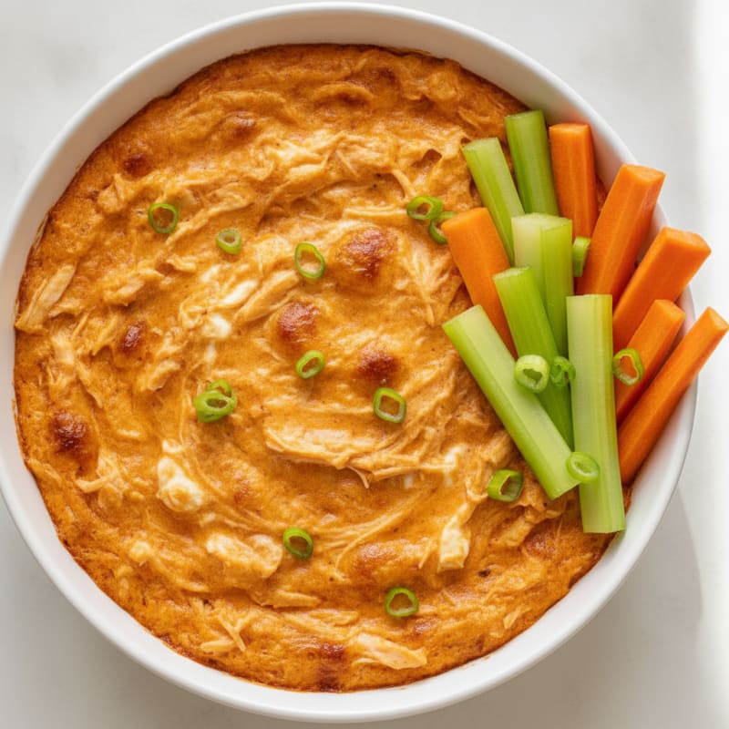 Clean Buffalo Chicken Dip with Fresh Veggie Dippers