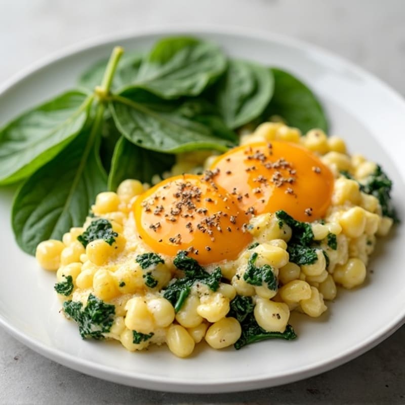 Egg White and Chicken Spinach Scramble