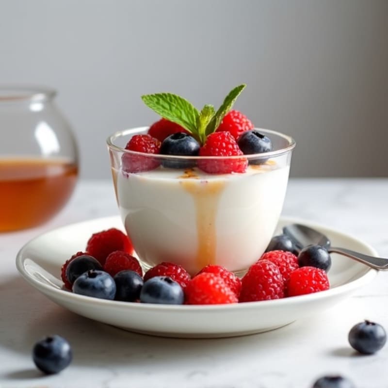 Silky Greek Yogurt Protein Pudding with Berries