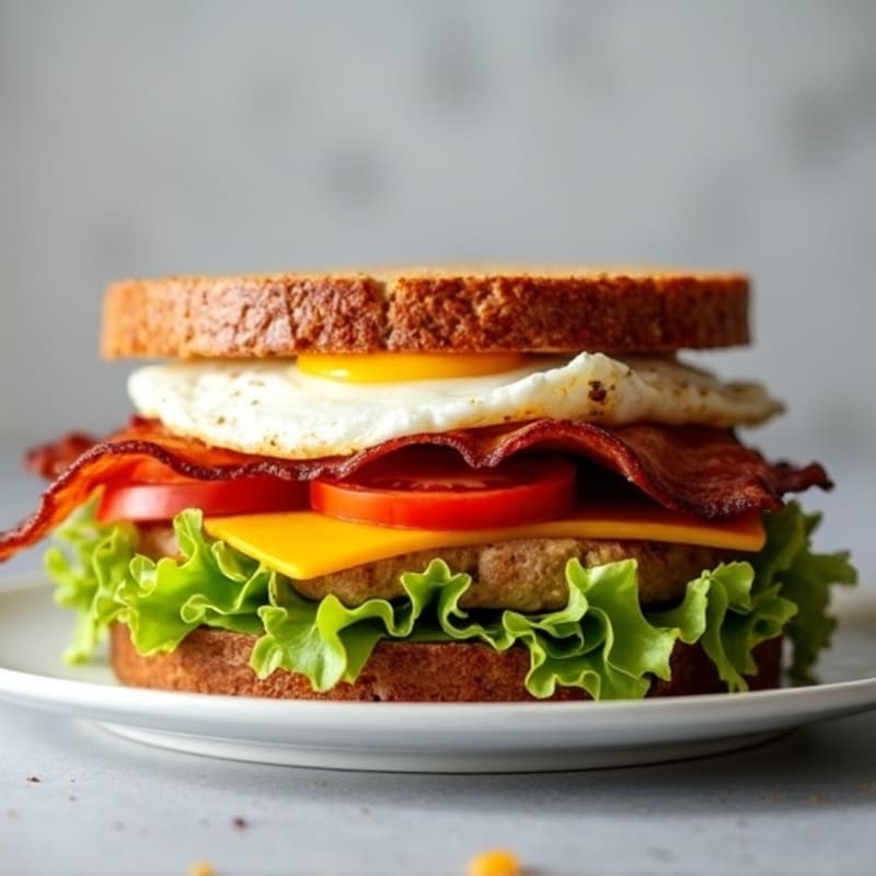Crispy Turkey Bacon Lettuce Tomato Stack