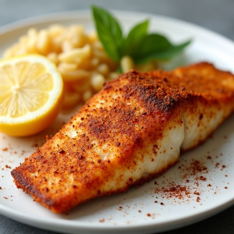 Crispy Blackened Catfish with Lemon