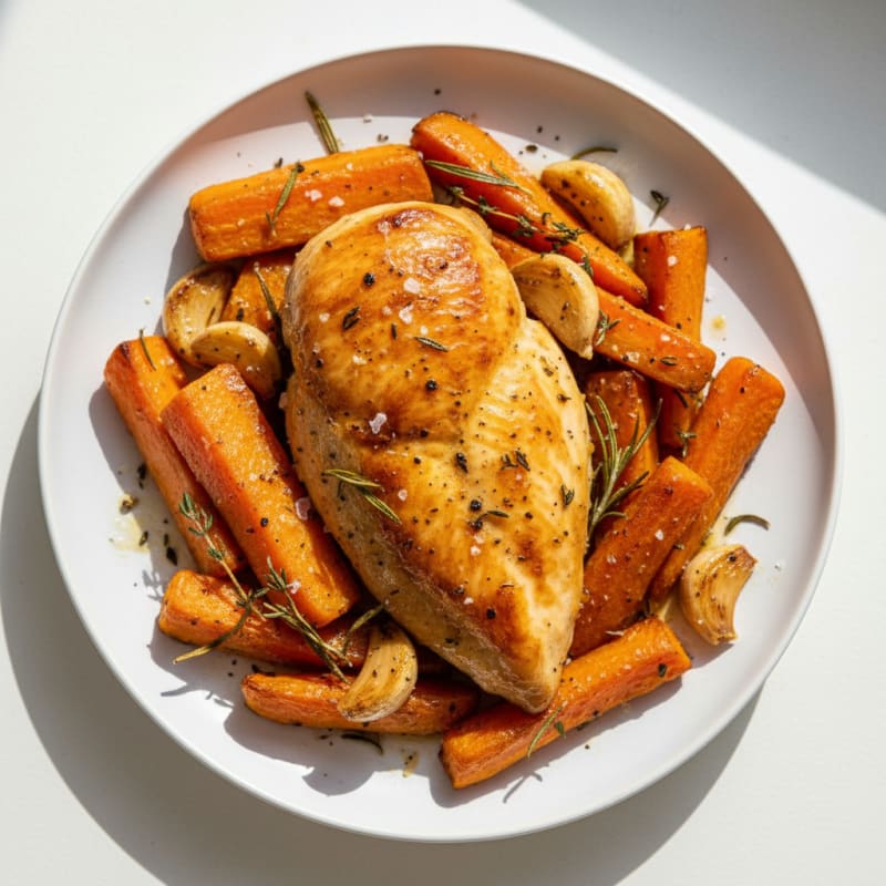 Garlic Herb Roasted Chicken with Root Vegetables