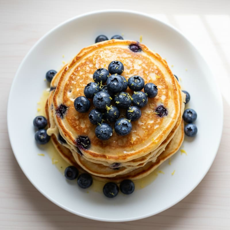 Blueberry Ricotta Pancakes with Lemon Zest