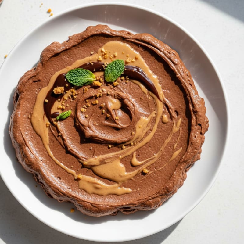 Silky Chocolate Protein Pudding with Almond Butter Swirl