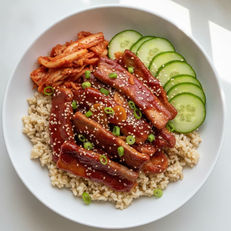 Spicy Gochujang Pork Belly Bowl