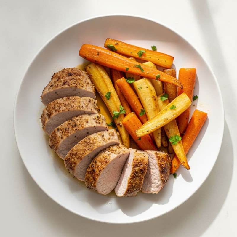 Spiced Pork Tenderloin with Roasted Root Vegetables