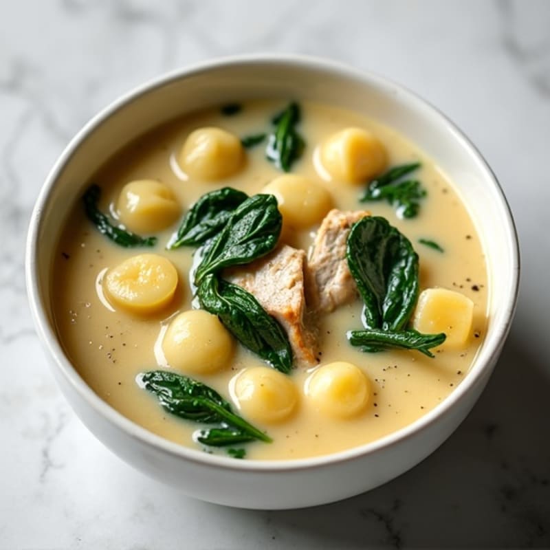 Creamy Chicken Gnocchi Soup with Spinach