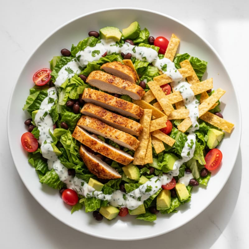 Crispy Chicken Taco Salad with Zesty Ranch
