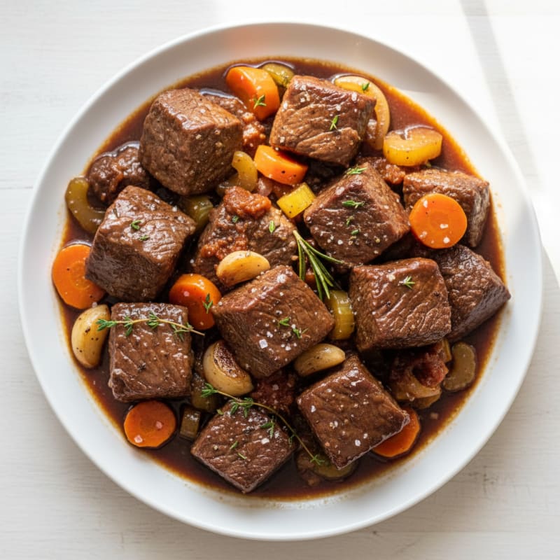 Tender Red Wine Braised Beef