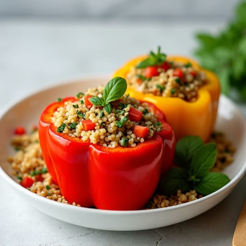 Herb-Seasoned Turkey and Quinoa Stuffed Bell Peppers