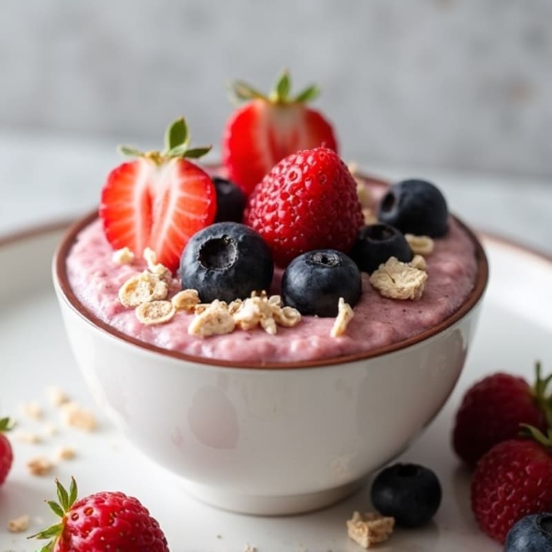 Vanilla-Berry Protein Overnight Oats