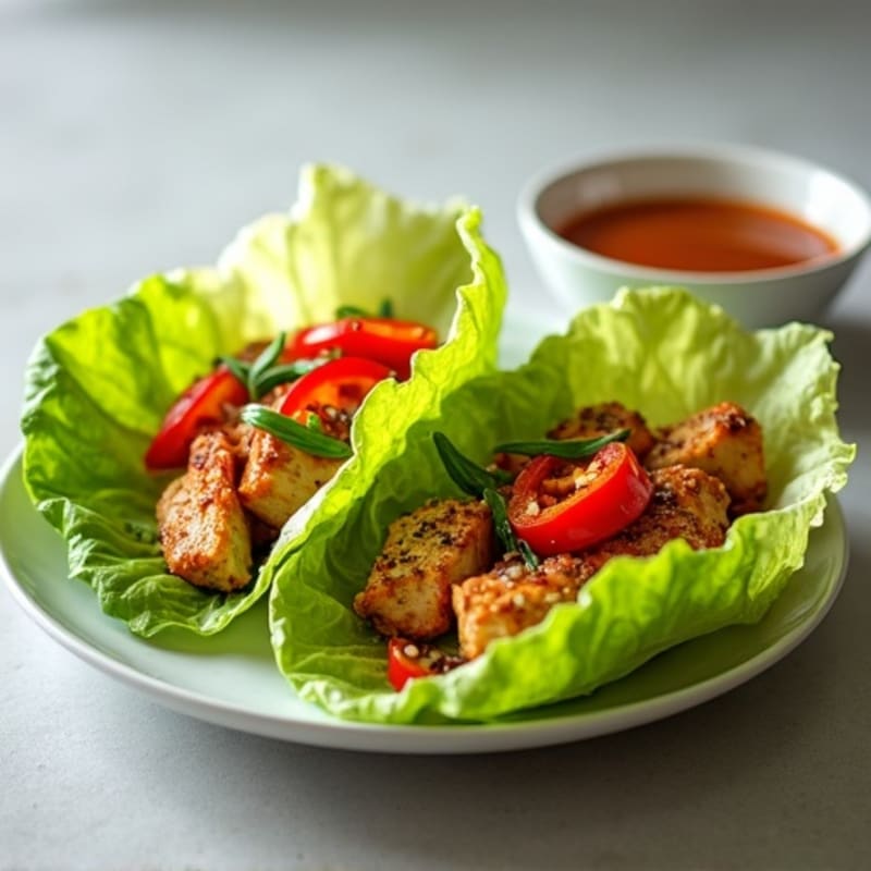 Crispy Ginger-Garlic Chicken Lettuce Wraps