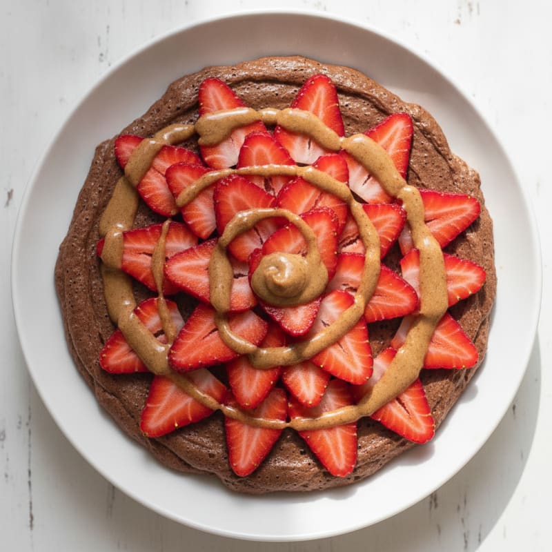Silky Chocolate Protein Pudding with Sliced Strawberries