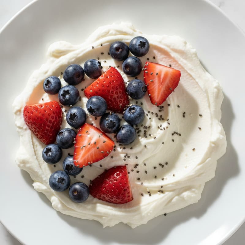 Silky Greek Yogurt Protein Pudding with Fresh Berries