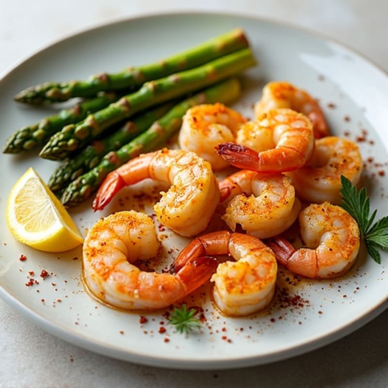 Sheet Pan Lemon Garlic Shrimp with Crispy Asparagus