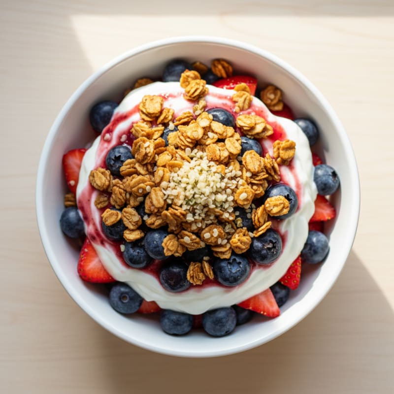 Creamy Greek Yogurt Parfait with Protein Granola and Berries