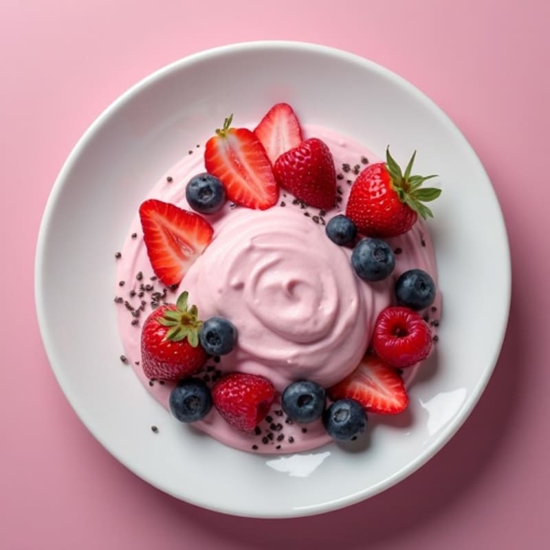 Greek Yogurt Protein Mousse with Mixed Berries
