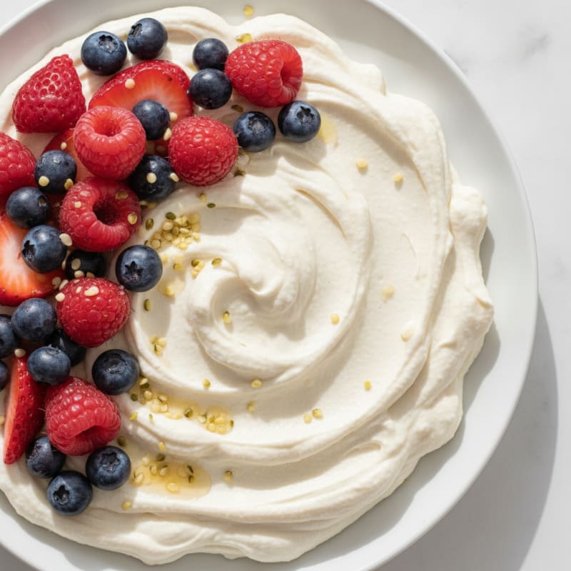 Silky Greek Yogurt Protein Mousse with Mixed Berries
