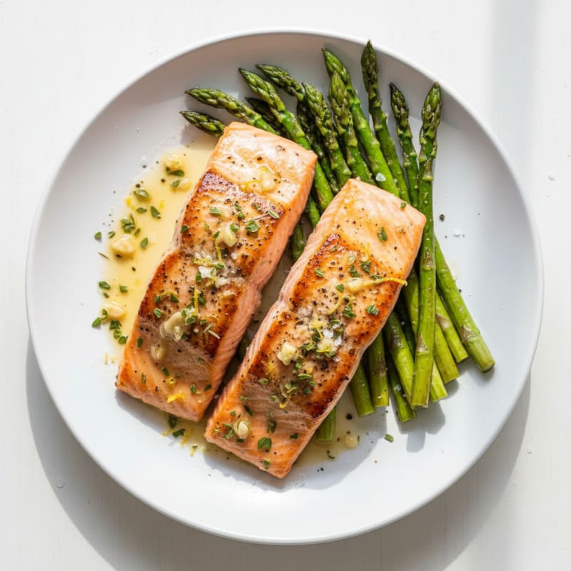 Lemon Herb Grilled Salmon with Asparagus