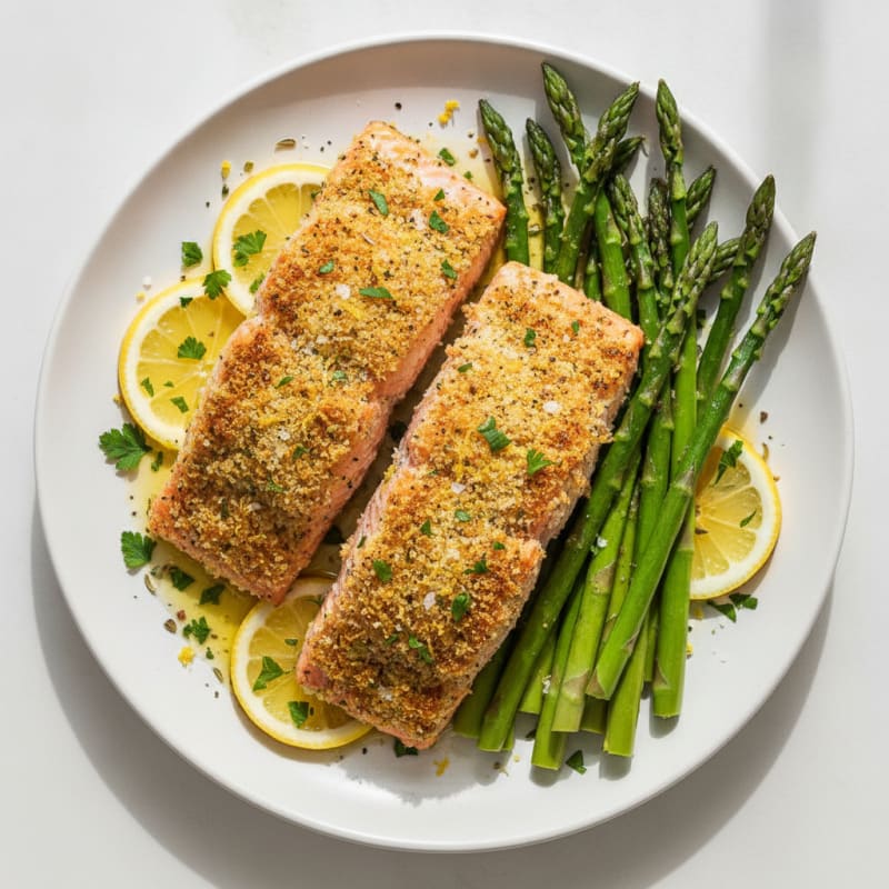 Lemon-Herb Baked Salmon with Asparagus