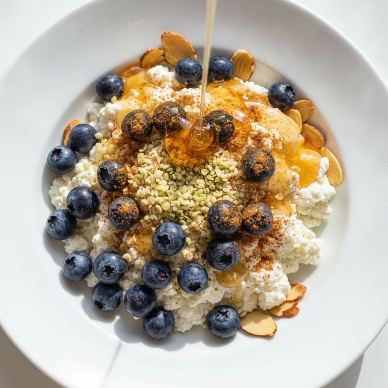 Honey Cottage Cheese Bowl with Berries