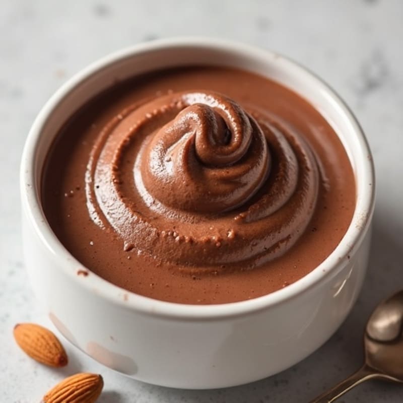 Silky Chocolate Protein Pudding with Almond Butter Swirl
