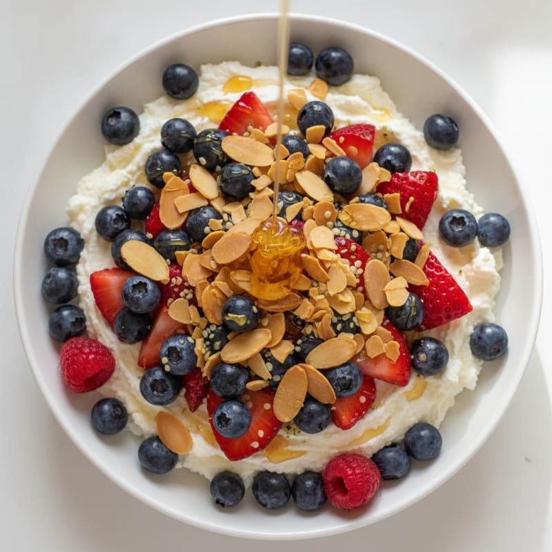 Cottage Cheese Berry Bowl with Toasted Almonds