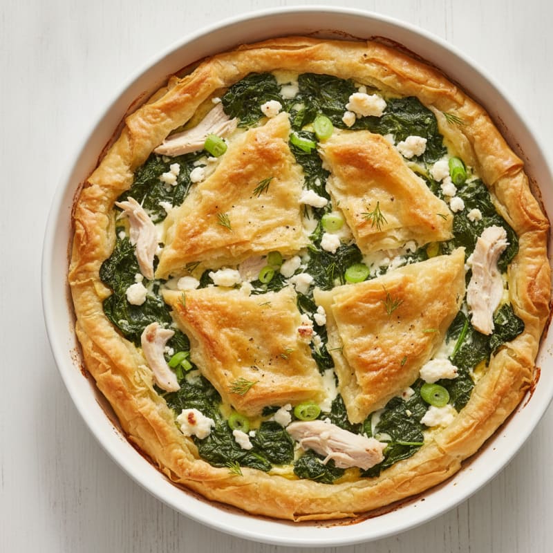 High-Protein Spinach and Feta Phyllo Pie