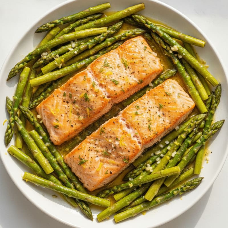 Lemon Herb Baked Salmon with Asparagus