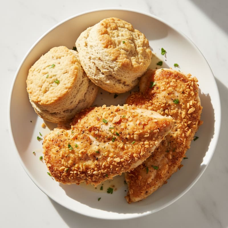 Buttermilk Fried Chicken with Fluffy Biscuits