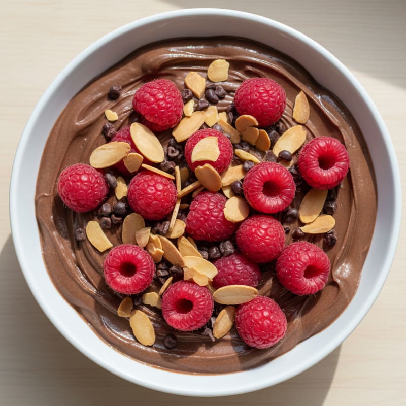 Creamy Greek Yogurt Bowl with Chocolate Protein and Almonds