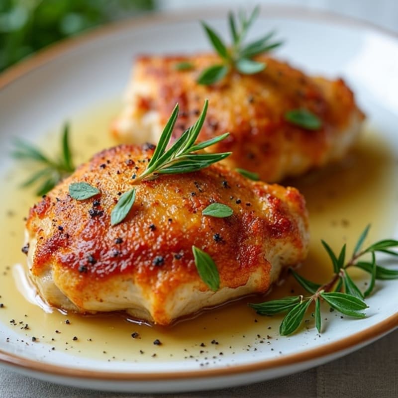 Crispy Herb-Roasted Chicken Thighs with Garlic