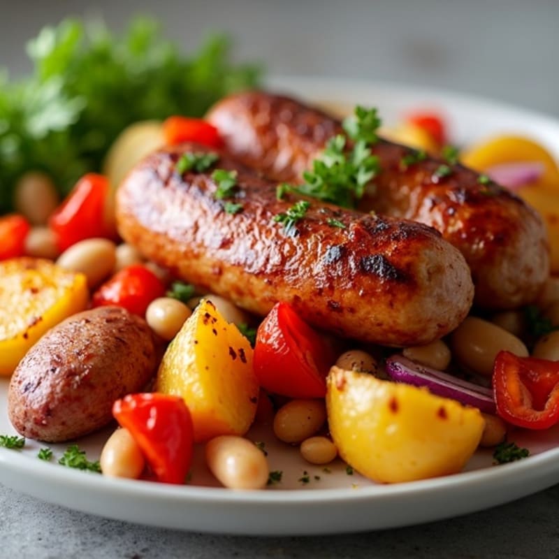 Sheet Pan Italian Sausage and Herb-Roasted Potato Bake