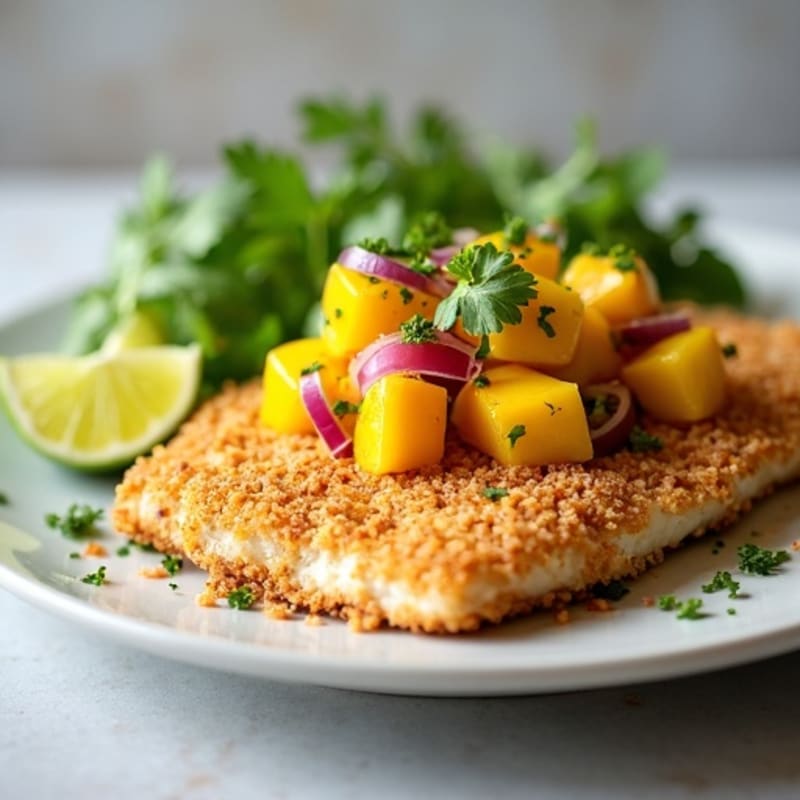 Crispy Coconut-Crusted Mahi Mahi with Mango Salsa