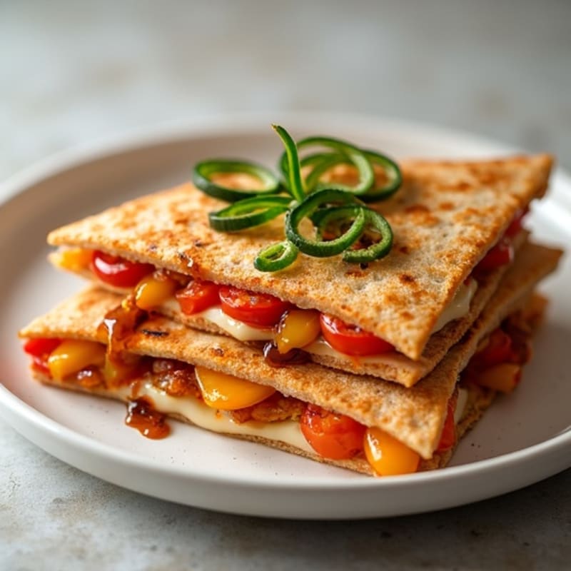 Smoky BBQ Chicken and Bell Pepper Quesadilla
