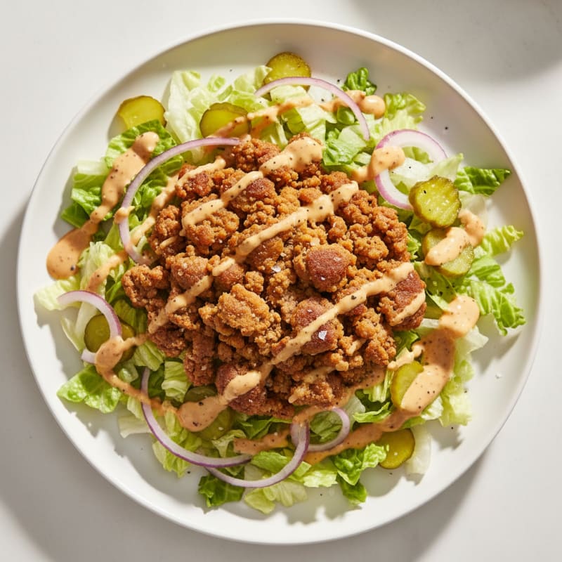 Crispy Ground Beef Big Mac Bowl