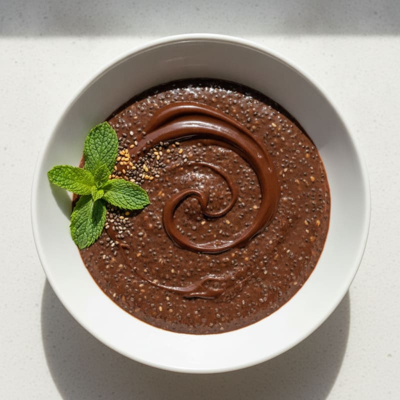 Silky Chocolate Protein Pudding with Chia Seeds