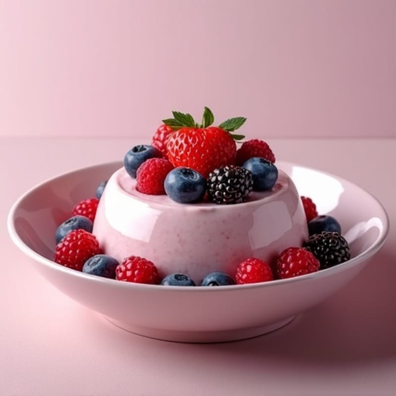 Silky Greek Yogurt Protein Mousse with Mixed Berries