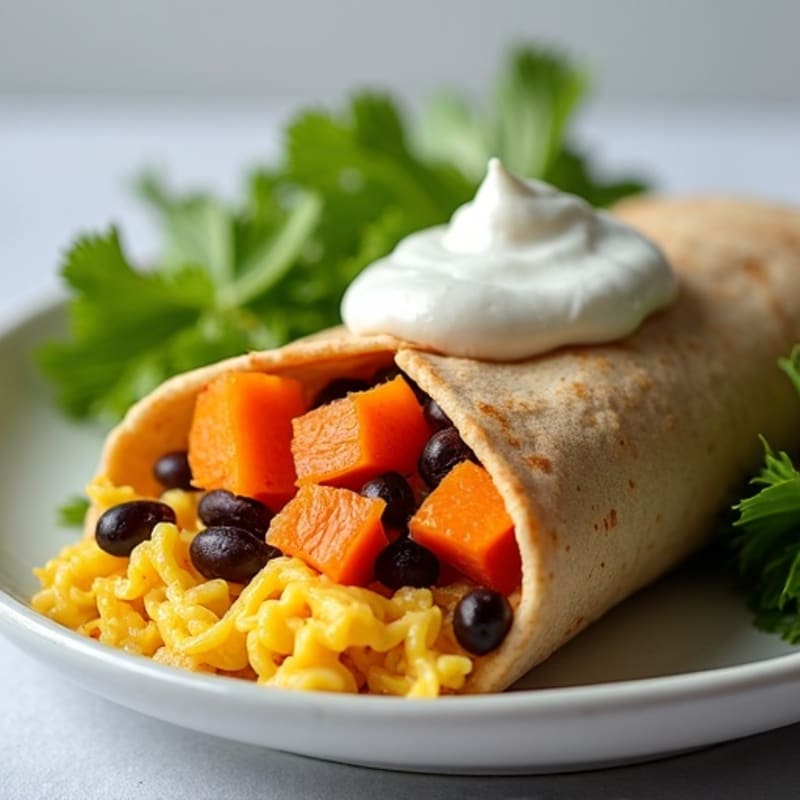 Protein-Packed Sweet Potato Black Bean Breakfast Burrito